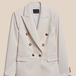 NWT Banana Republic Double-Breasted Blazer Ivory Gold Colour Size 18
